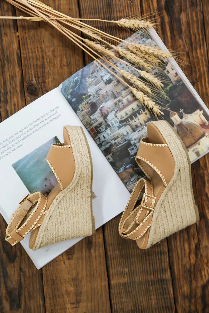 BILLINI Sasha Wedge Heel Camel Nubuck