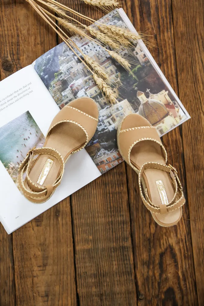 BILLINI Sasha Wedge Heel Camel Nubuck