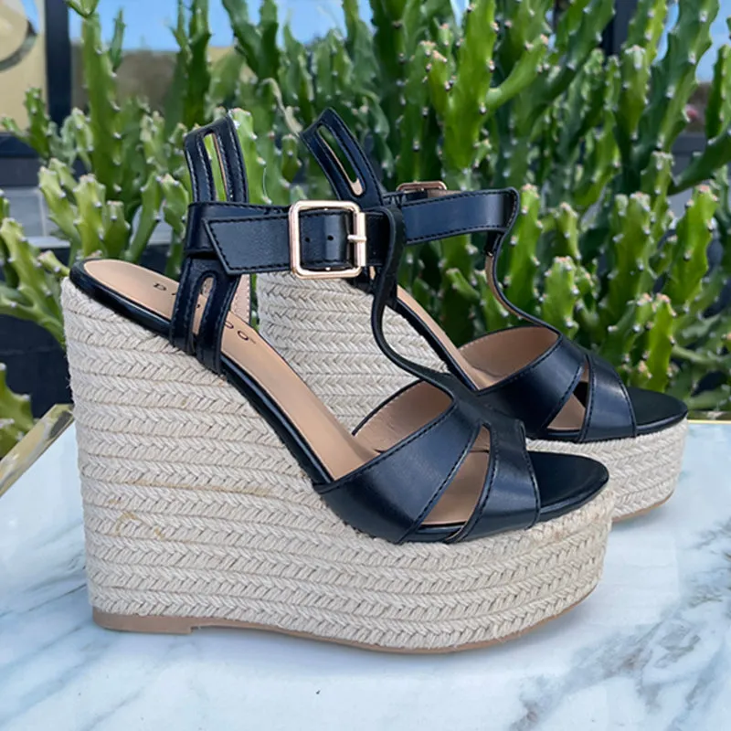Black Straps Wedges