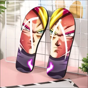 DBZ Goku God Half Rose and Golden Portrait Dope Design Flip Flops