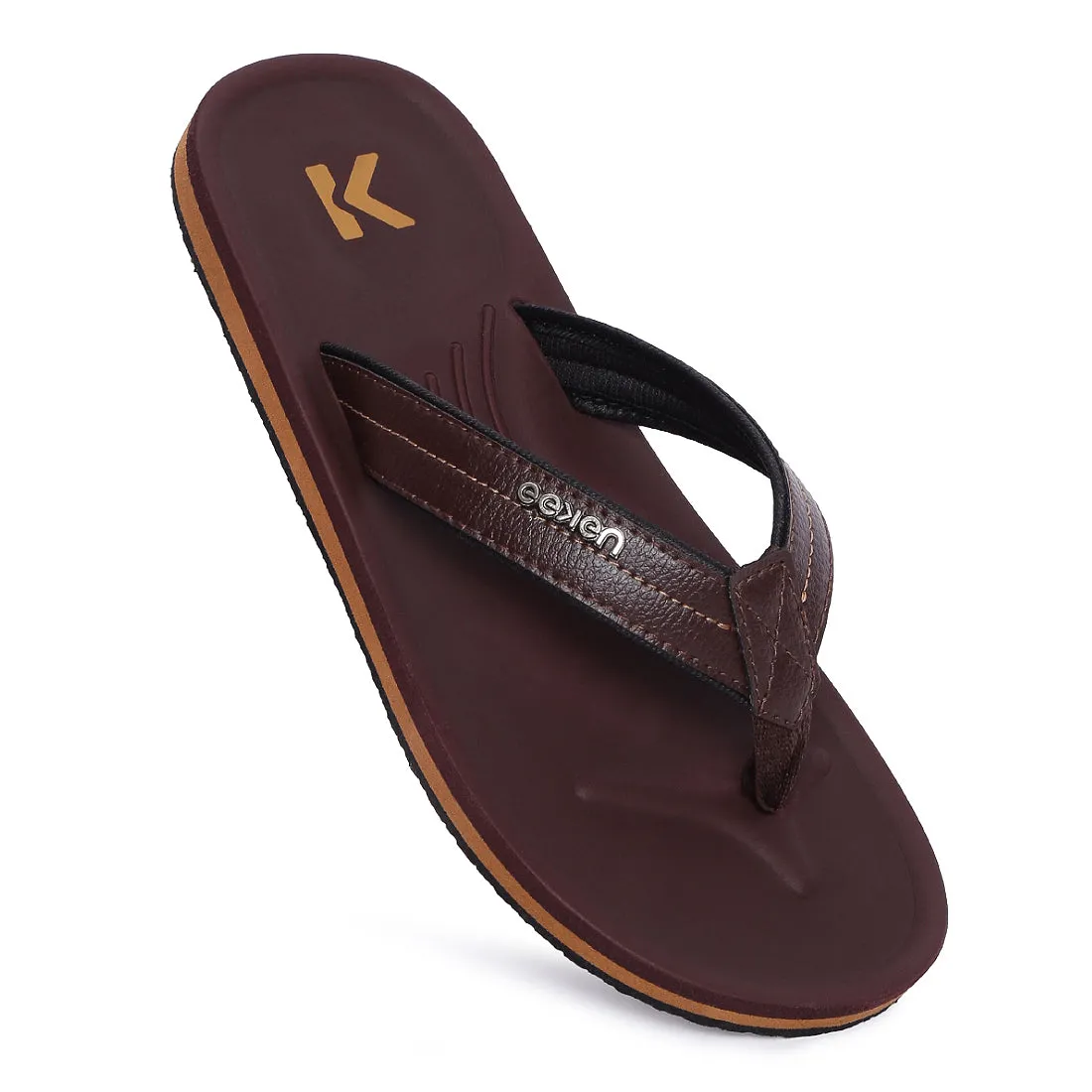 Eeken EFBGO2409 Brown Lightweight Washable Dailywear Durable Flip Flops For Men