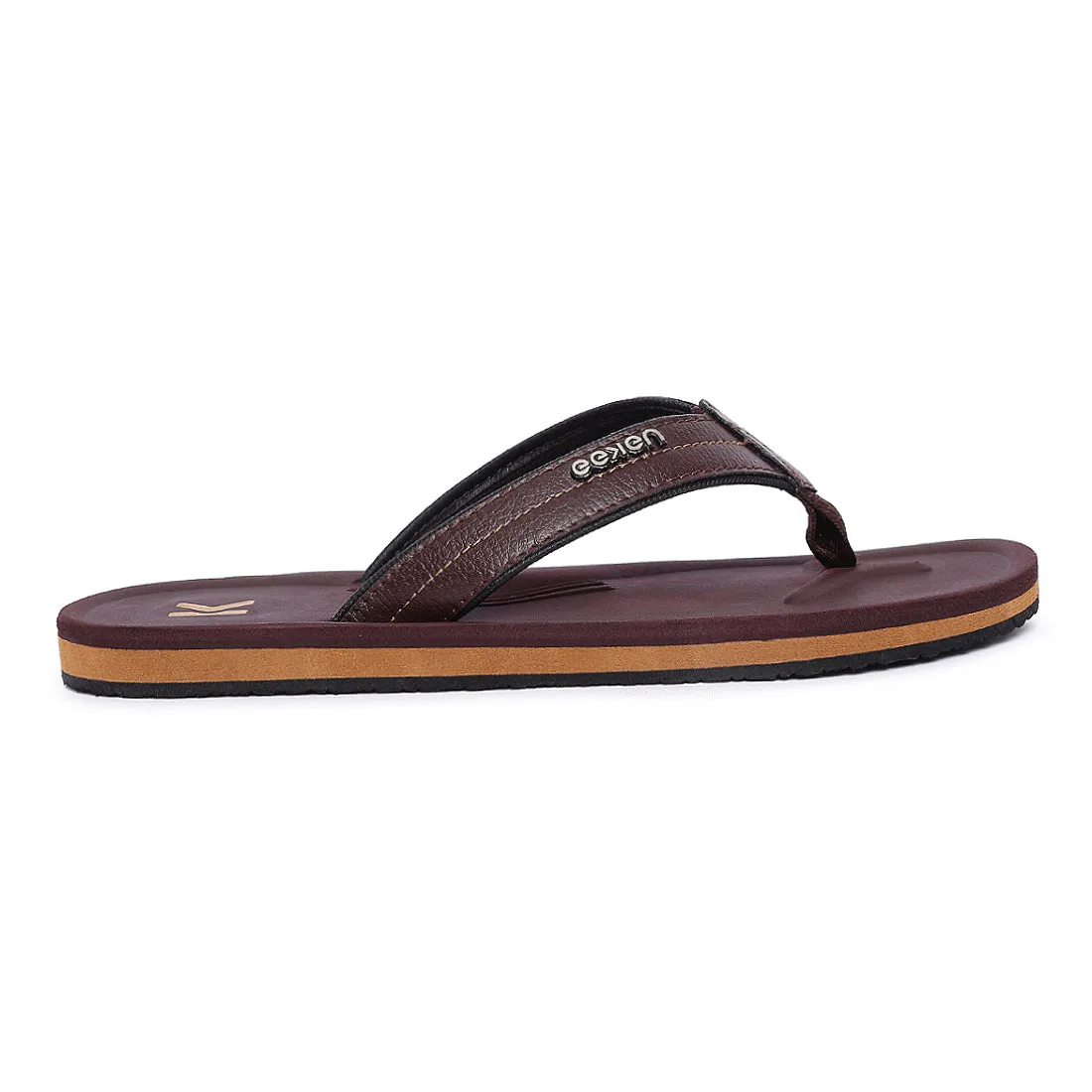 Eeken EFBGO2409 Brown Lightweight Washable Dailywear Durable Flip Flops For Men
