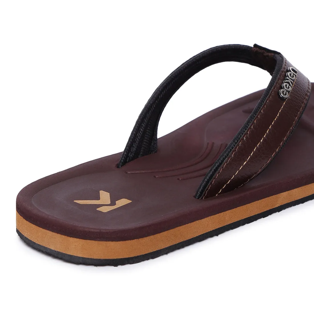 Eeken EFBGO2409 Brown Lightweight Washable Dailywear Durable Flip Flops For Men
