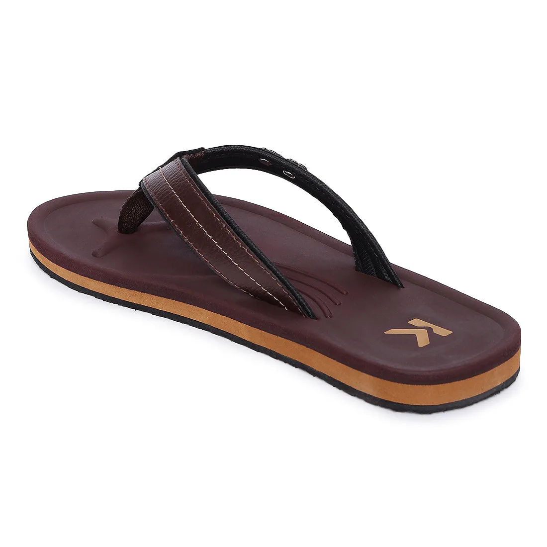 Eeken EFBGO2409 Brown Lightweight Washable Dailywear Durable Flip Flops For Men