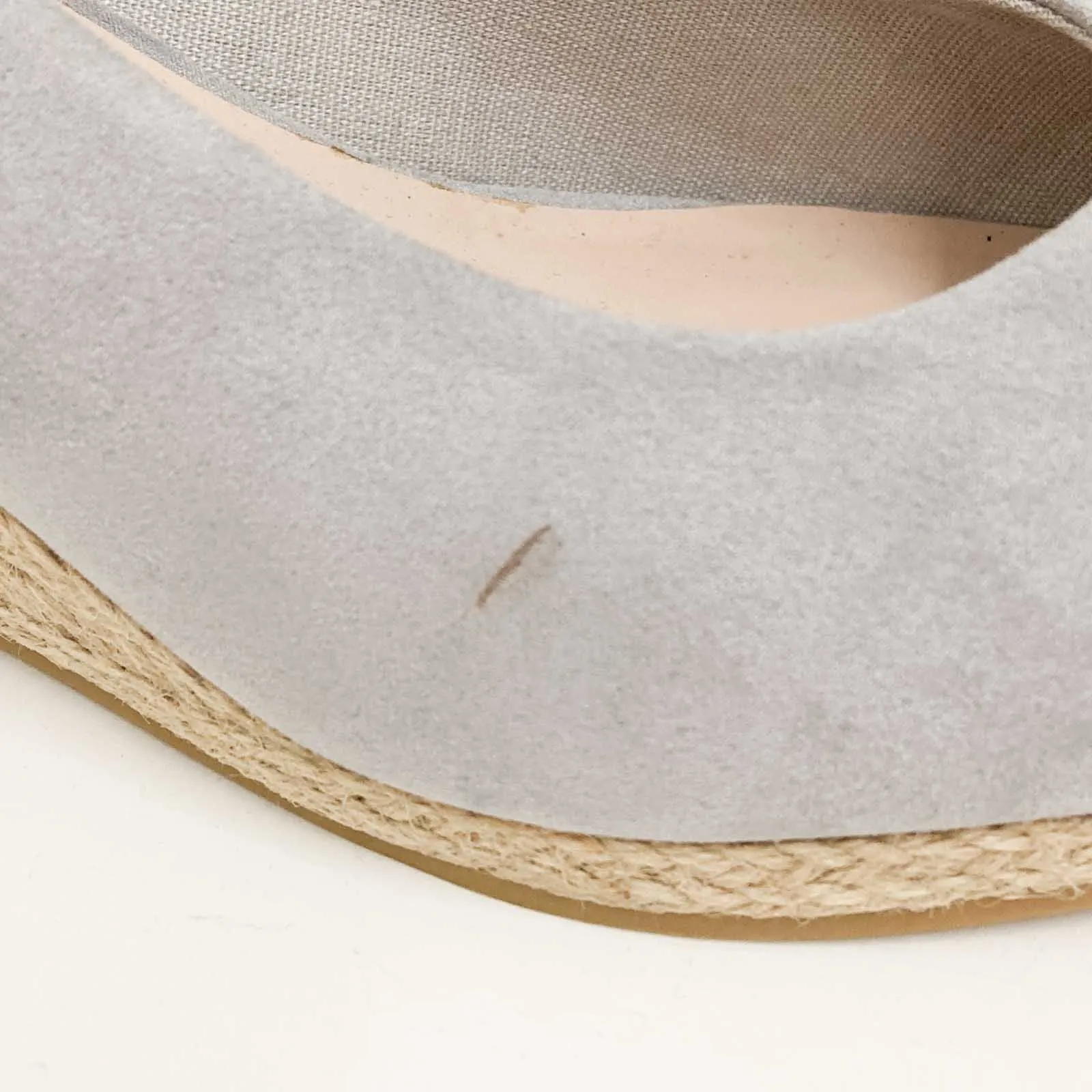 Evans Grey Faux Suede Woven Wedge Slip On Shoes UK 7EEE