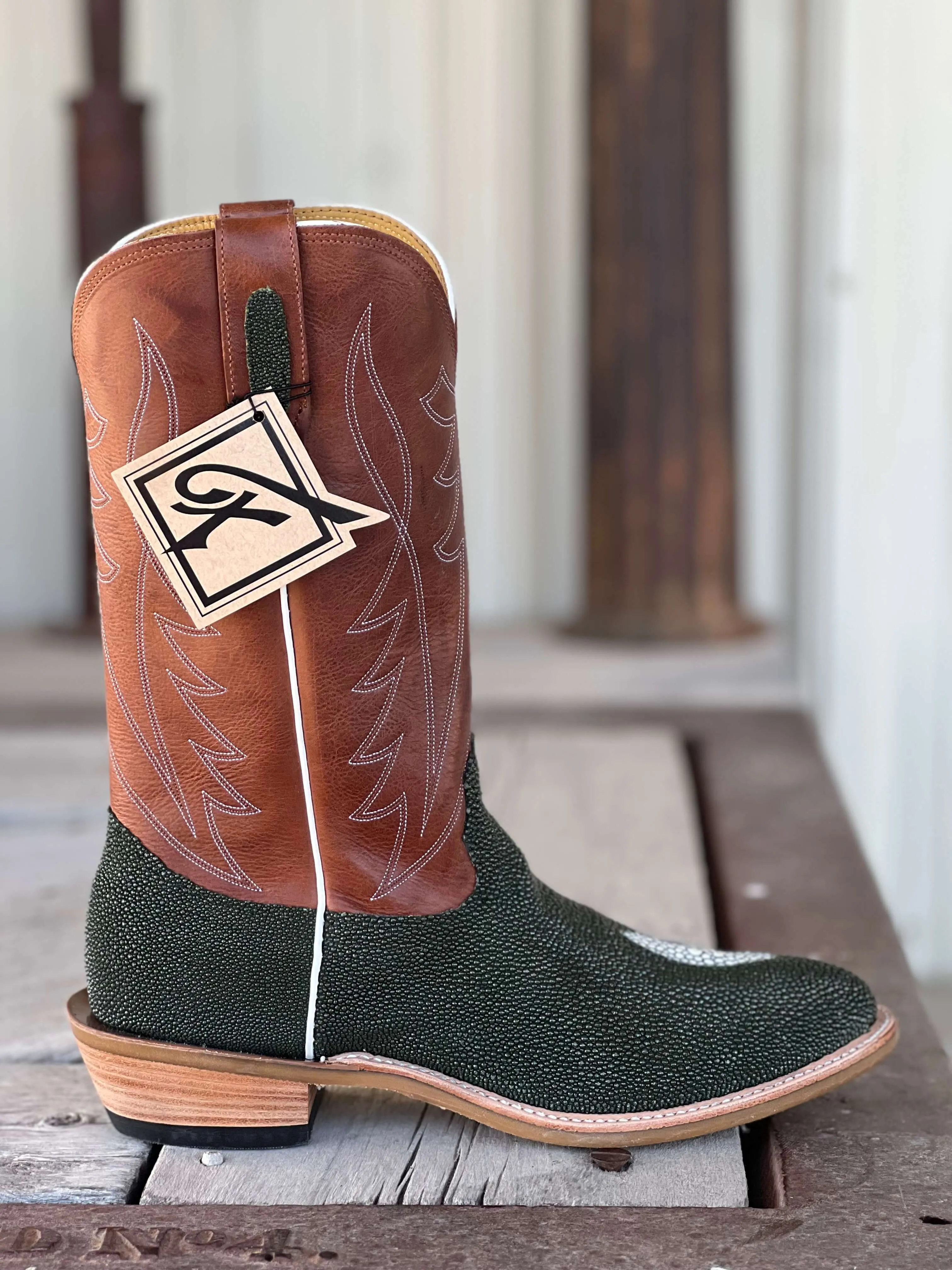Fenoglio Boot Co. | Green Pearl Stingray Boot
