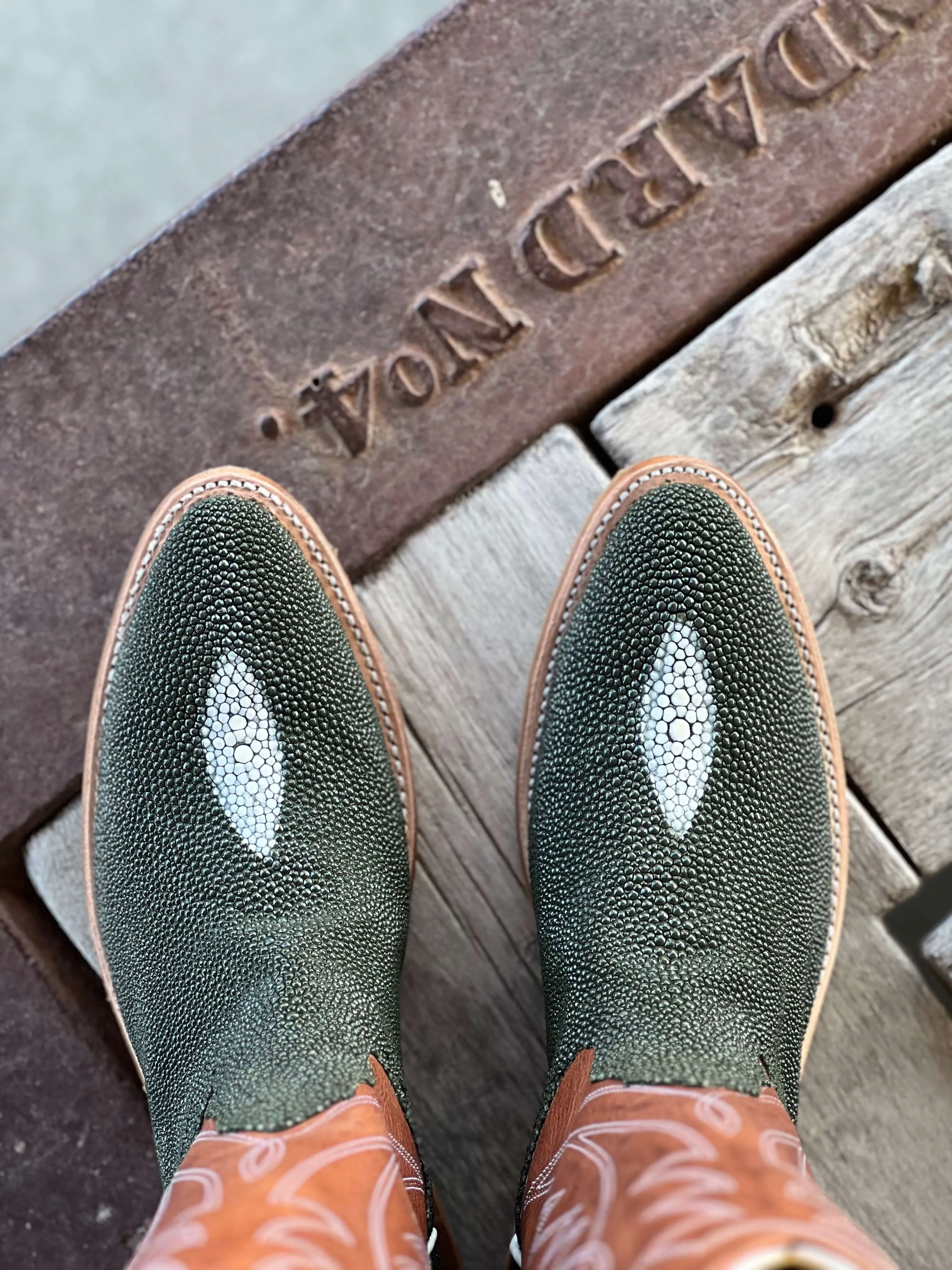 Fenoglio Boot Co. | Green Pearl Stingray Boot