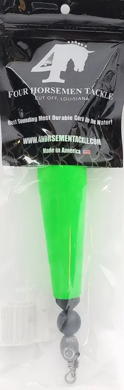Four Horsemen Tackle Concave Popper Cork Green 4" 1pk