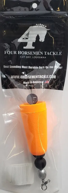 Four Horsemen Tackle Concave Popper Cork Orange 3" 1pk