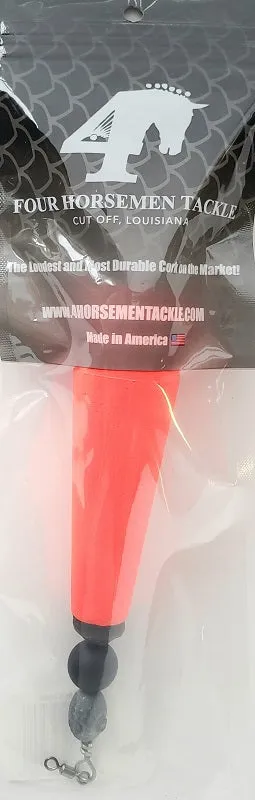 Four Horsemen Tackle Concave Popper Cork Red 4" 1pk