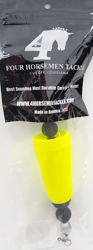 Four Horsemen Tackle Concave Popper Cork Yellow 3" 1pk