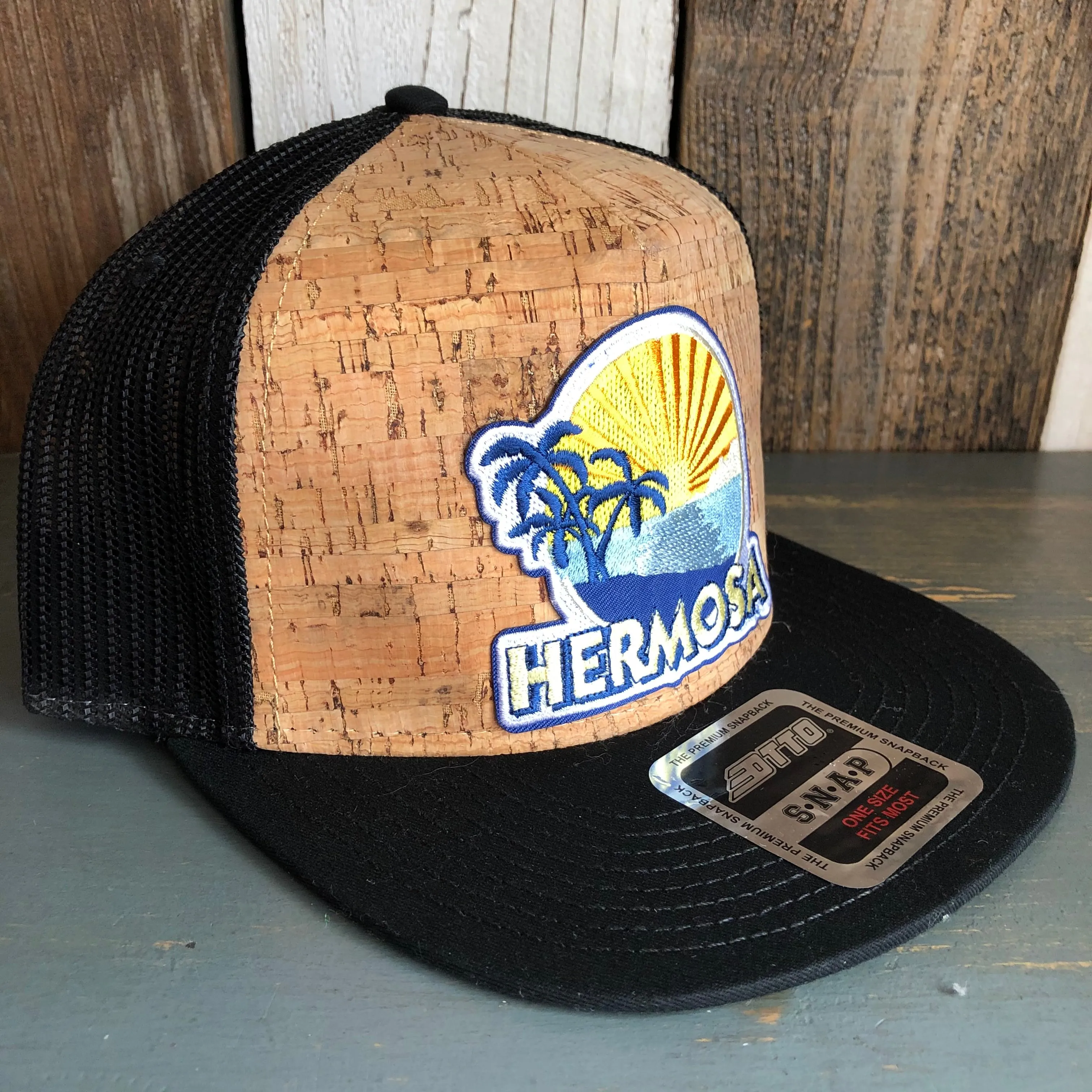 Hermosa Beach FIESTA Premium Cork Trucker Hat (Black)