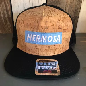 Hermosa Beach SUPREME HERMOSA Premium Cork Trucker Hat (Black)