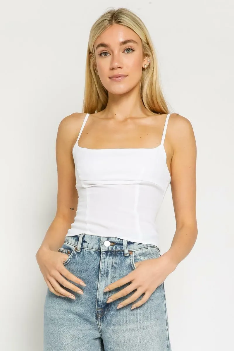 Keep It Simple White Square Tank Top