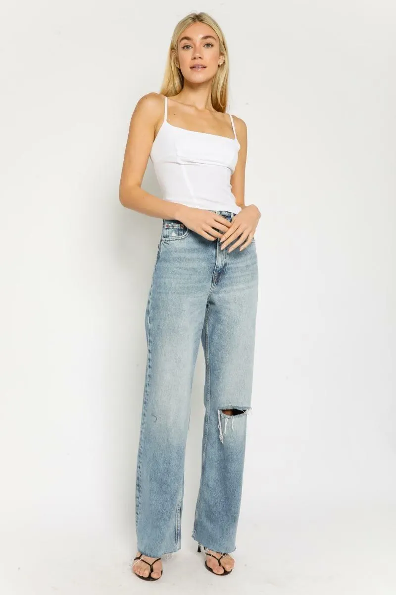 Keep It Simple White Square Tank Top