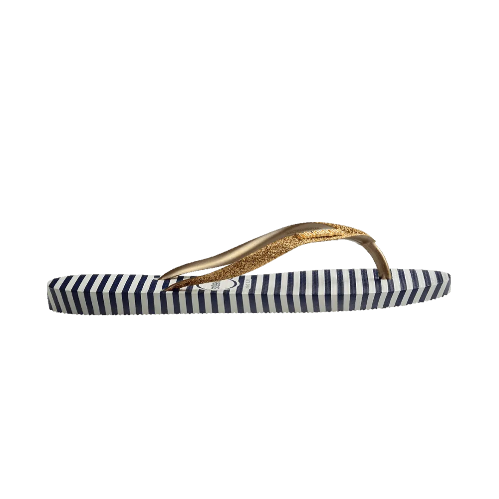 Kids Slim Glitter Stripes Flip Flops