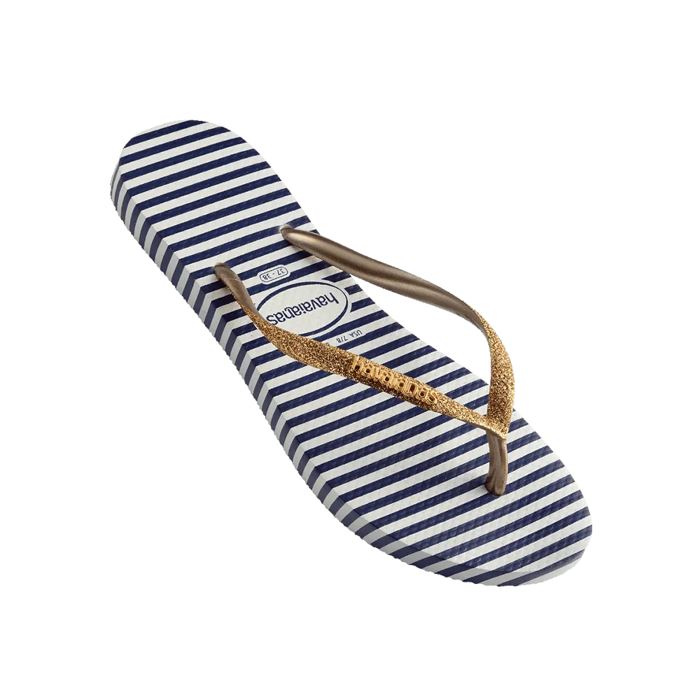 Kids Slim Glitter Stripes Flip Flops