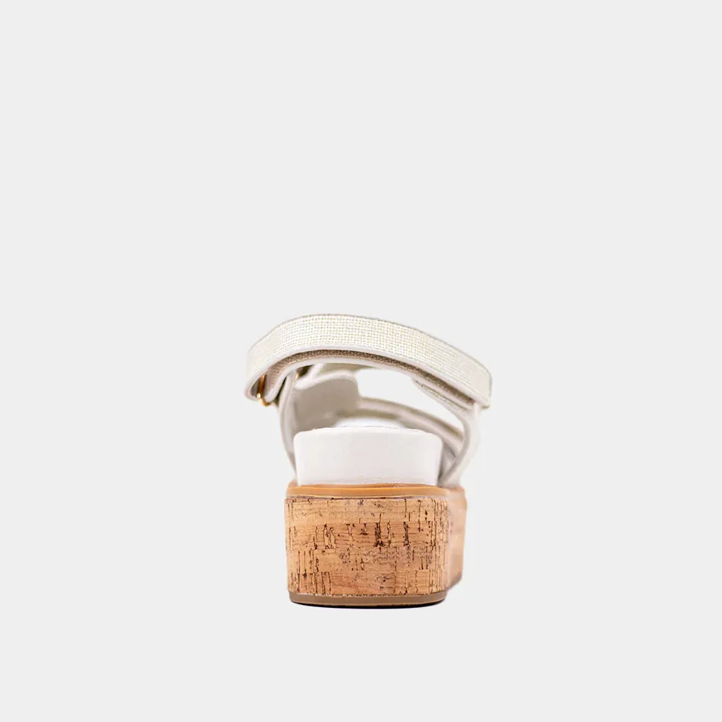 Lucille Sandals - Silver Woven