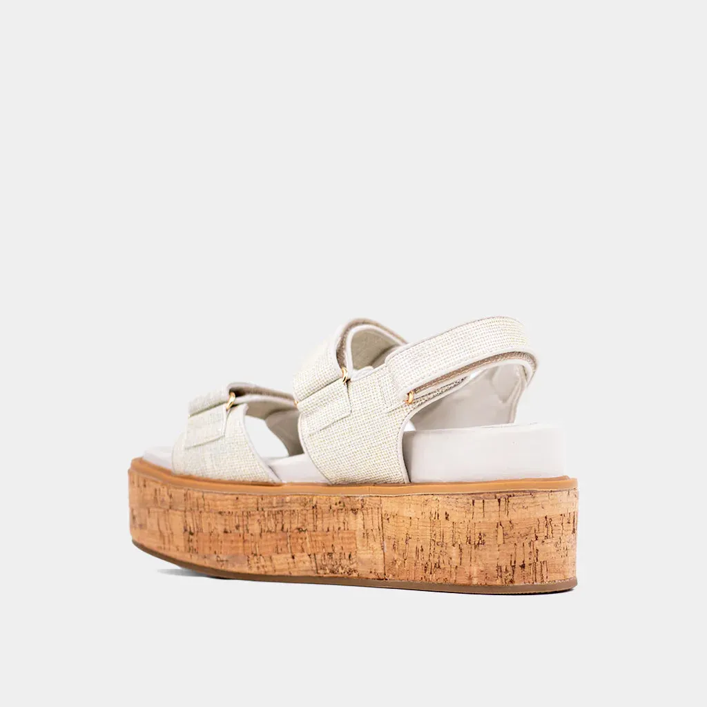 Lucille Sandals - Silver Woven