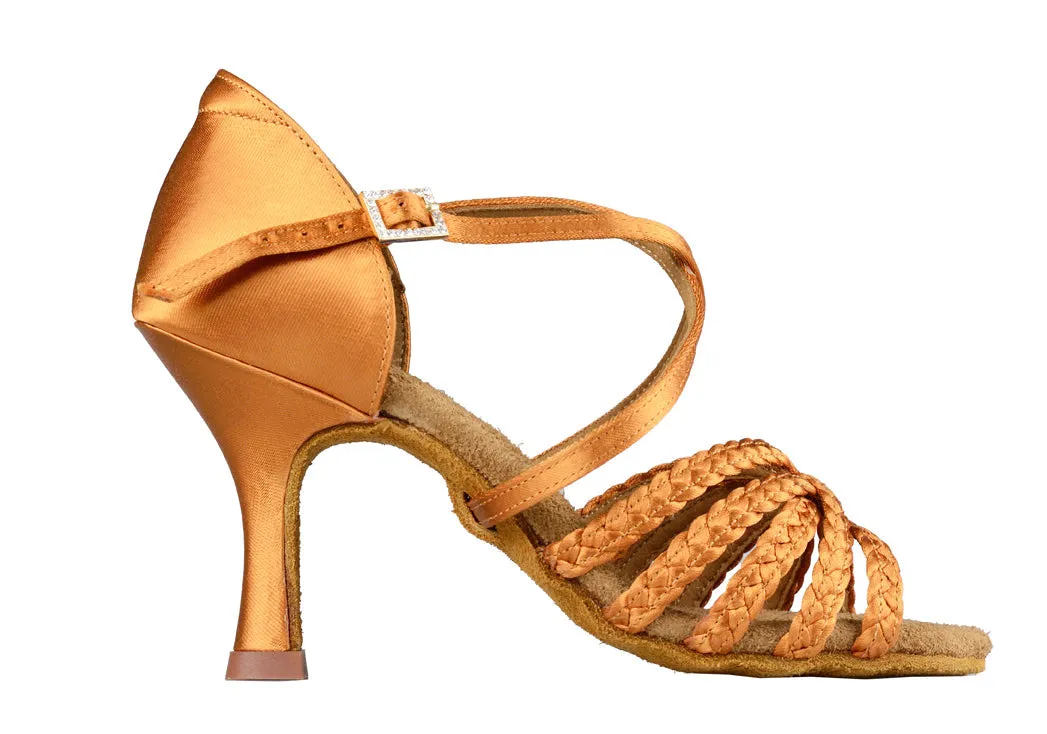 Miami Shoe - Dark Tan Satin 3" Flare