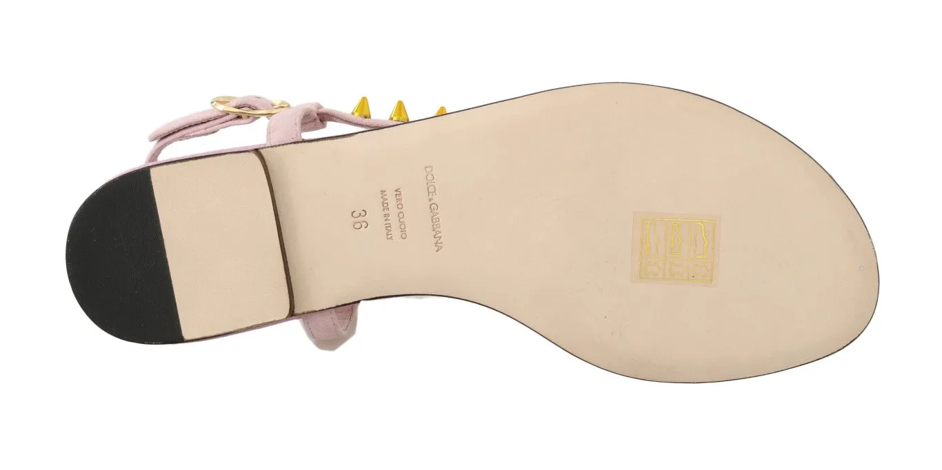 Pink Suede Pineapple Flip Flops