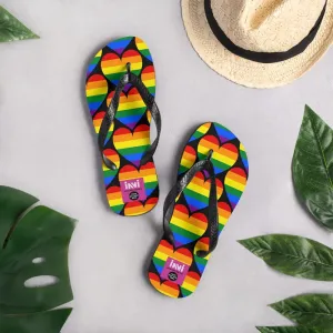 Rainbow Heart Flip-Flops