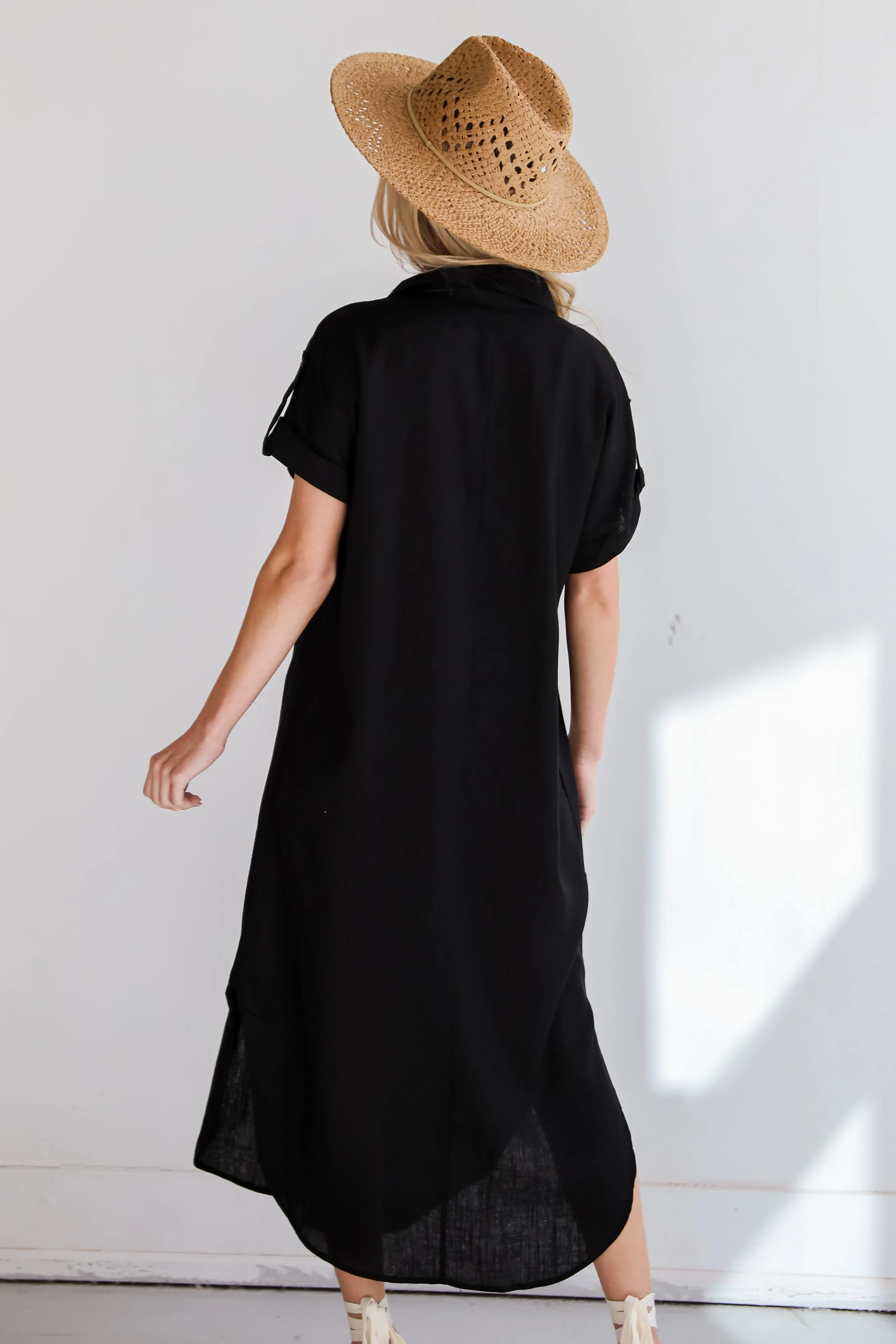 Sophisticated Beauty Linen Midi Dress