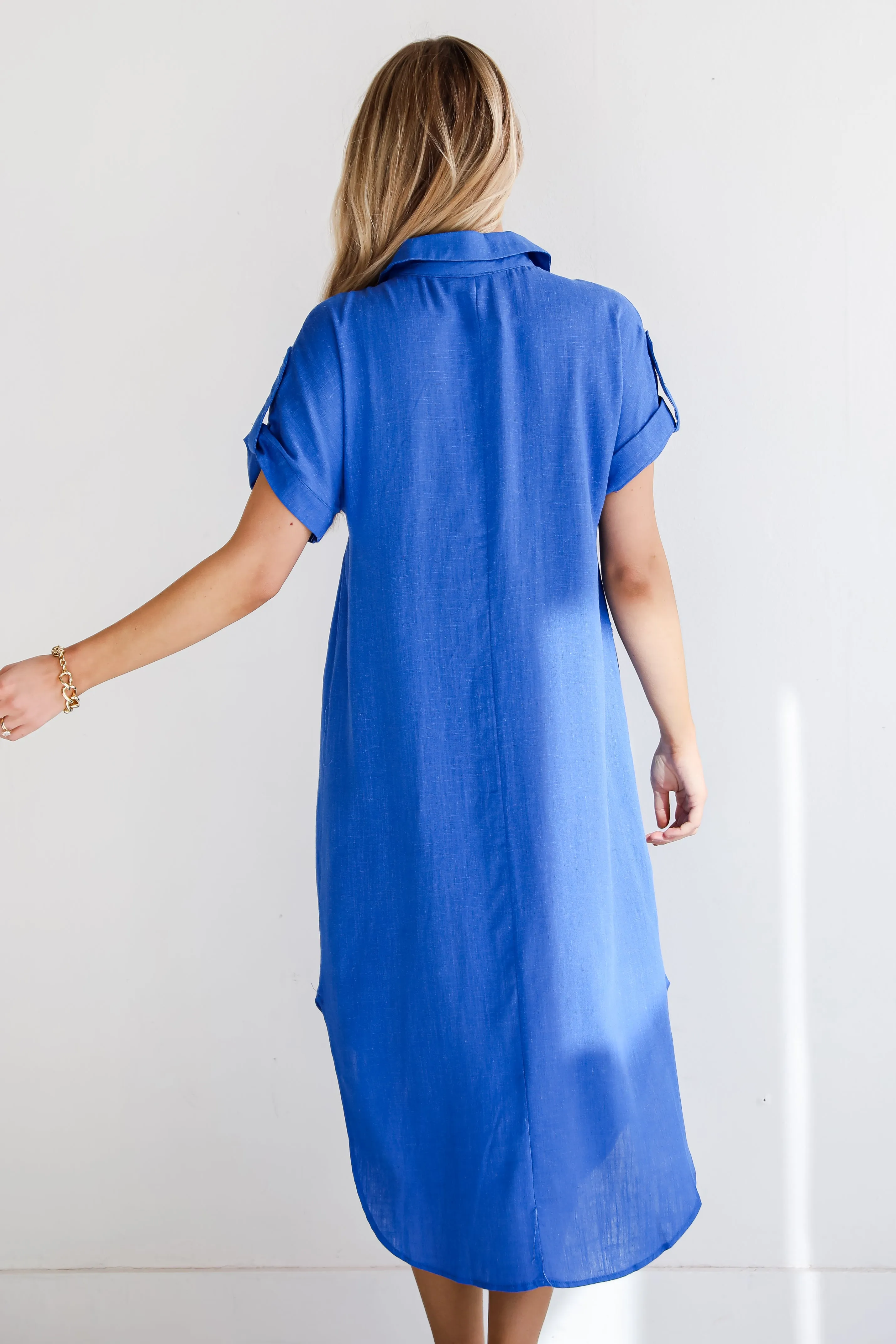 Sophisticated Beauty Linen Midi Dress