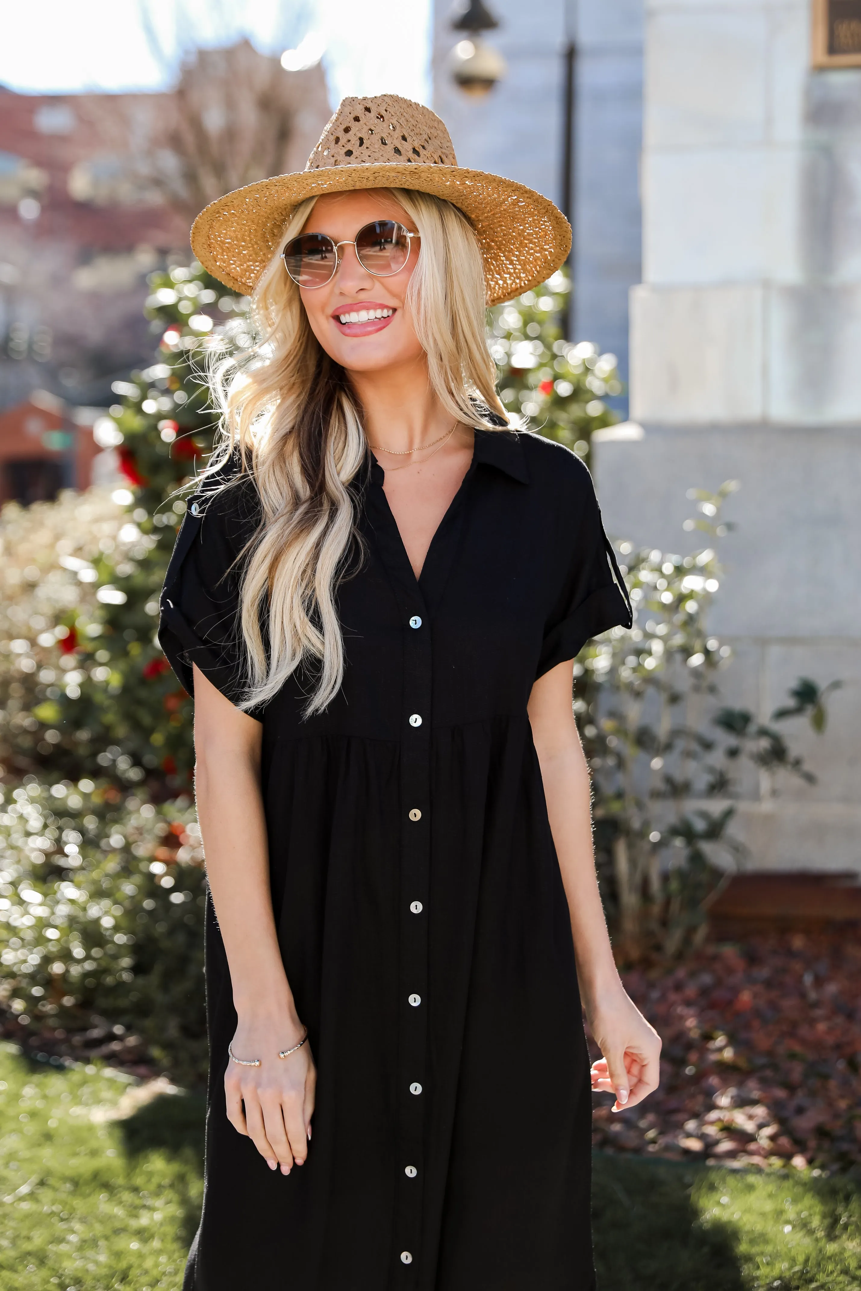 Sophisticated Beauty Linen Midi Dress