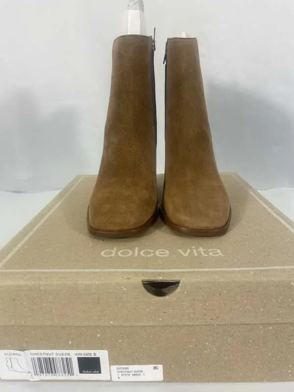 SUSANN BOOTIES CHESTNUT SUEDE - re:vita
