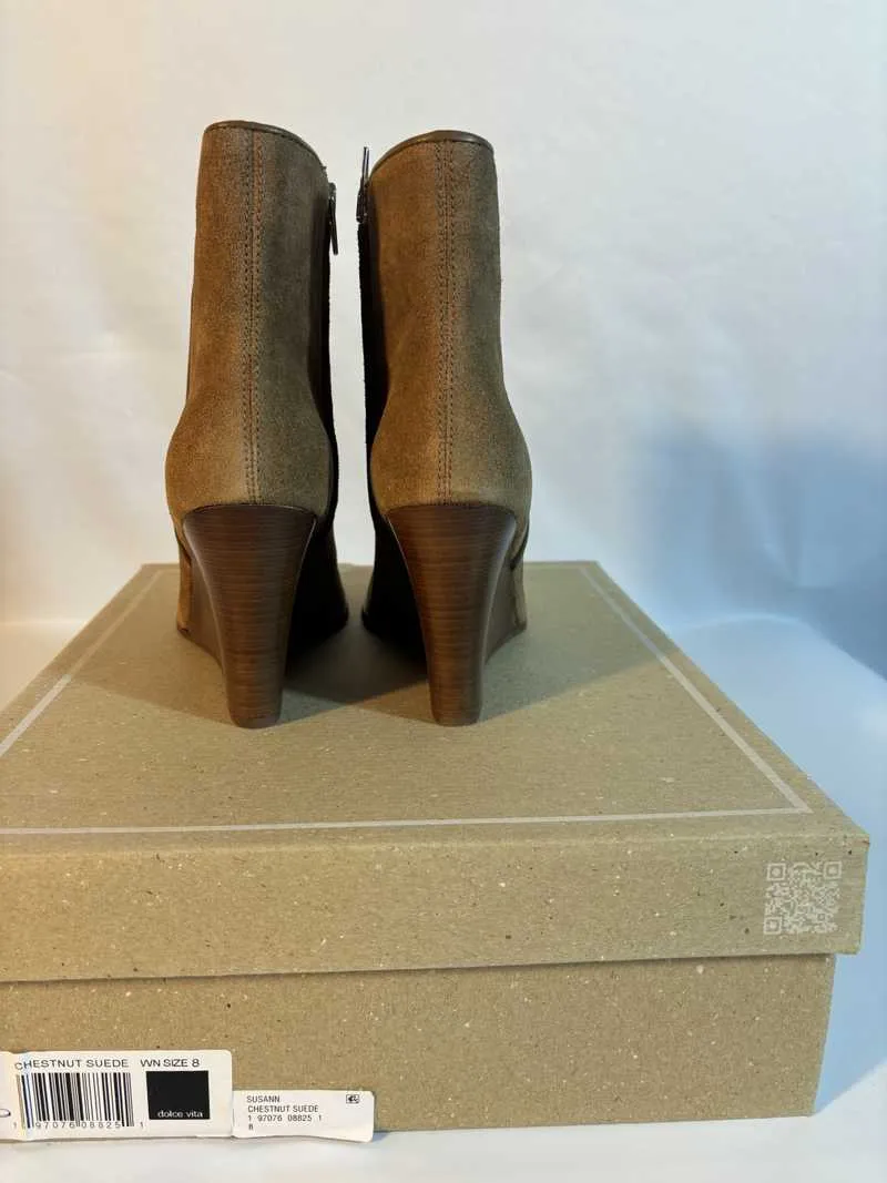 SUSANN BOOTIES CHESTNUT SUEDE - re:vita