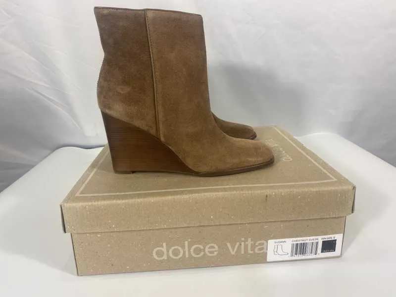SUSANN BOOTIES CHESTNUT SUEDE - re:vita
