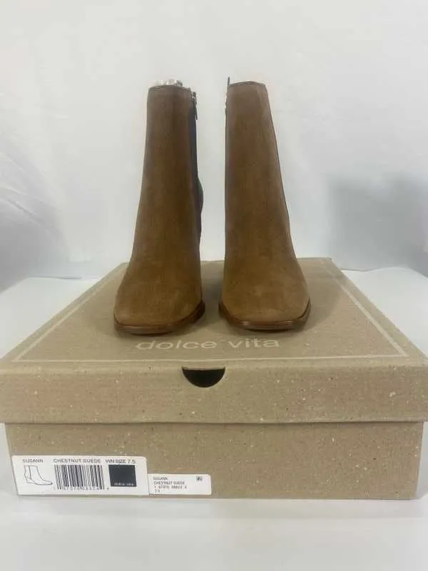 SUSANN BOOTIES CHESTNUT SUEDE - re:vita