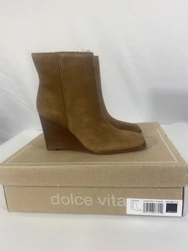 SUSANN BOOTIES CHESTNUT SUEDE - re:vita