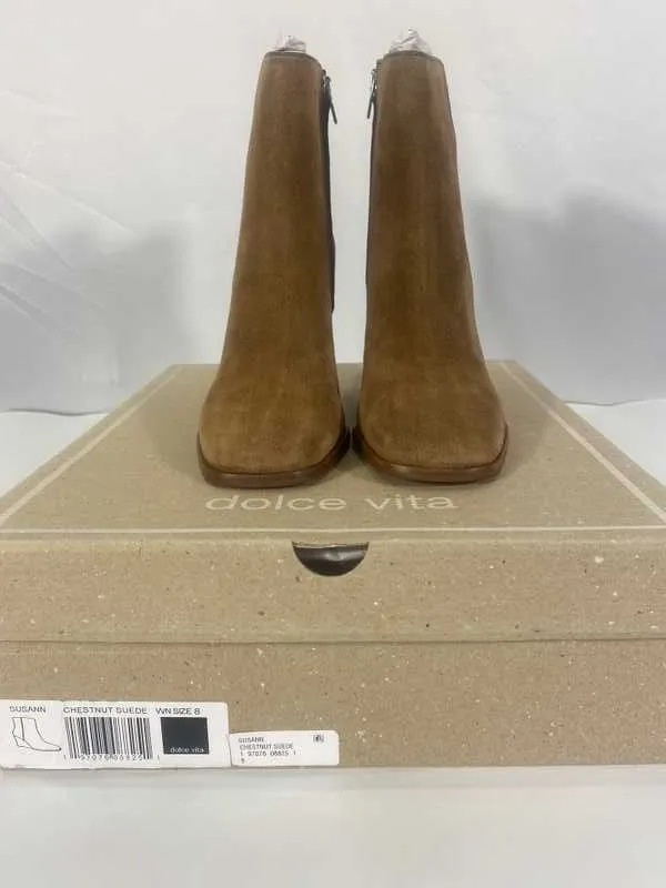 SUSANN BOOTIES CHESTNUT SUEDE - re:vita