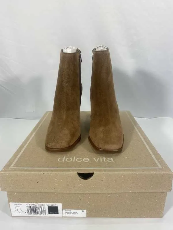 SUSANN BOOTIES CHESTNUT SUEDE - re:vita