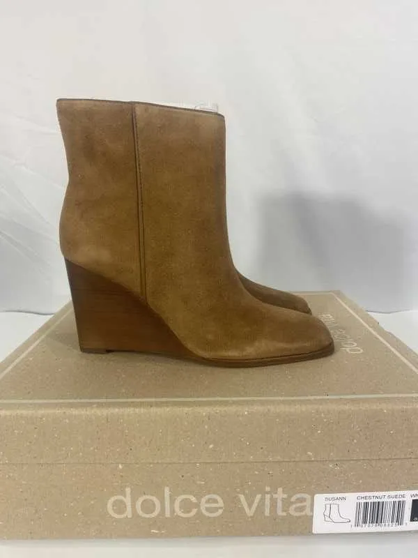 SUSANN BOOTIES CHESTNUT SUEDE - re:vita