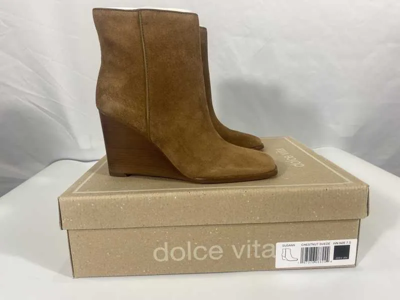 SUSANN BOOTIES CHESTNUT SUEDE - re:vita