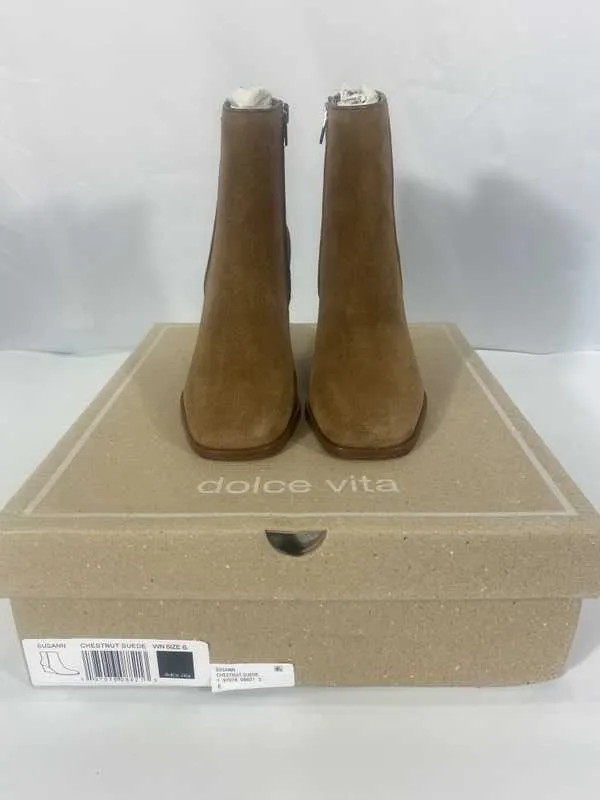 SUSANN BOOTIES CHESTNUT SUEDE - re:vita
