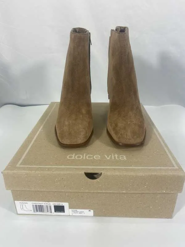 SUSANN BOOTIES CHESTNUT SUEDE - re:vita