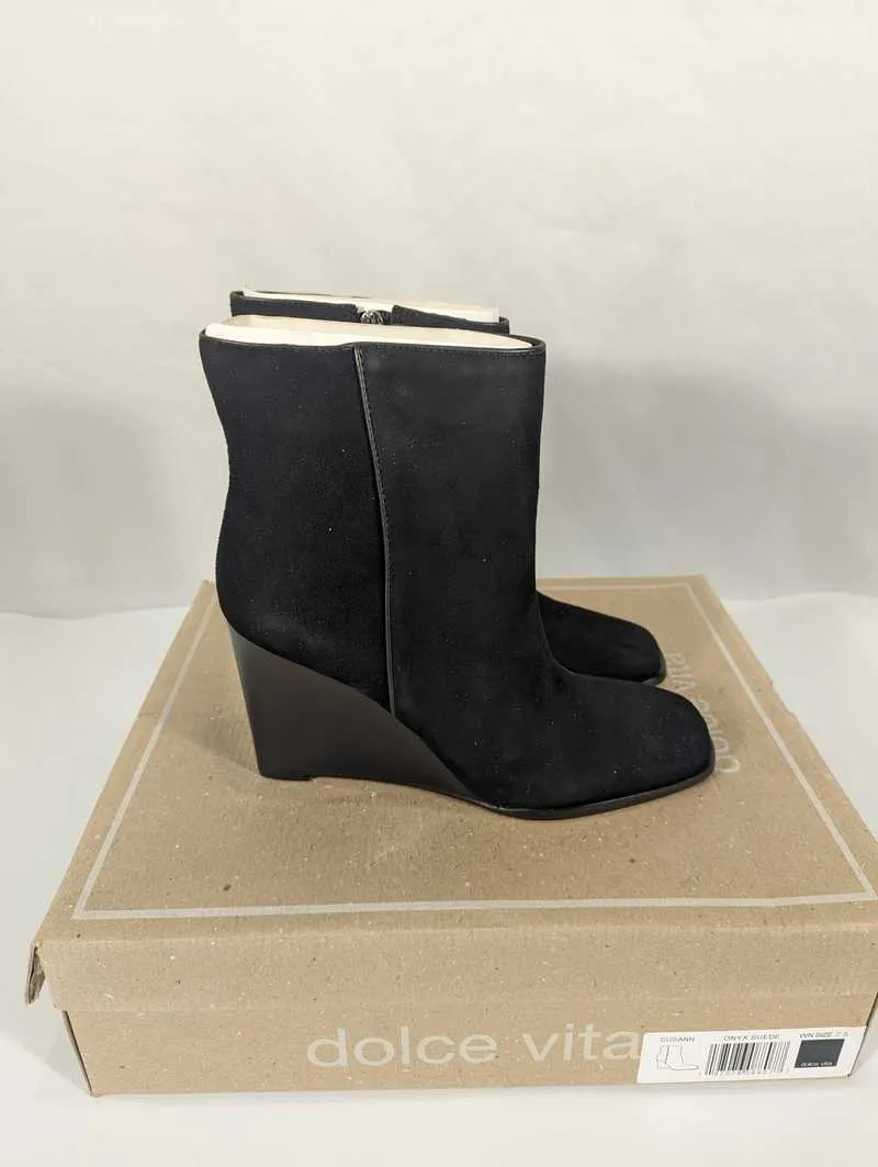 SUSANN WIDE BOOTIES ONYX SUEDE - re:vita