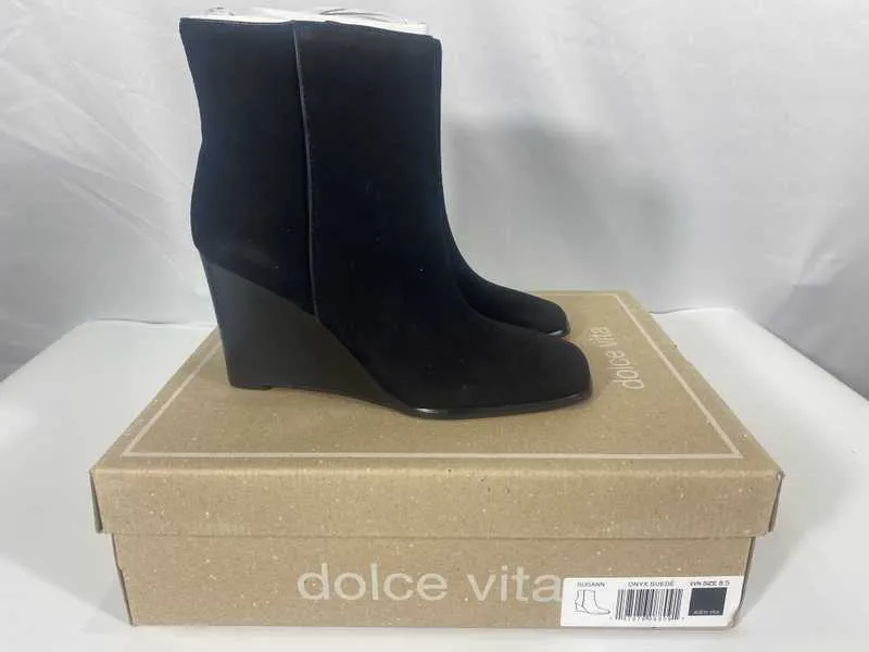 SUSANN WIDE BOOTIES ONYX SUEDE - re:vita