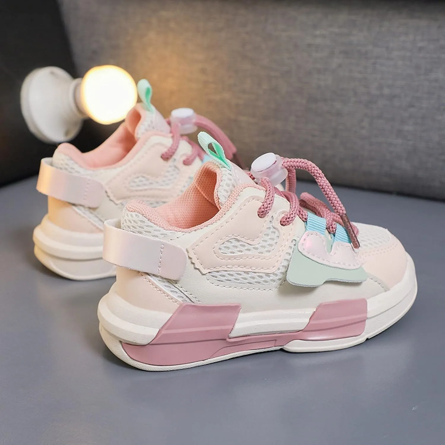 Toddler Shoelace Sneaker Mesh Breathable Baby Boys Kids Ankle First Walking Sport Shoes Non Slip Light Comfy Flat Shoes