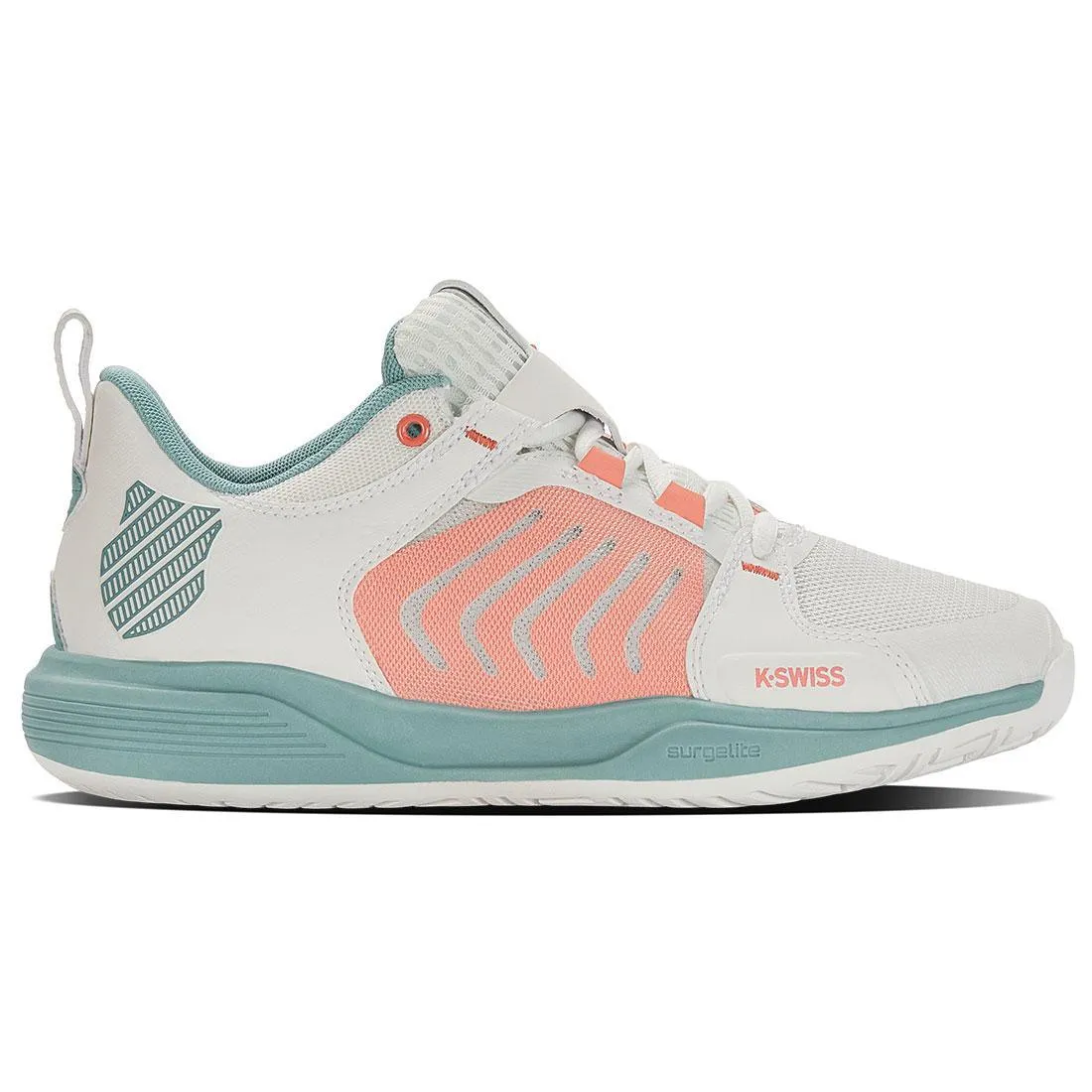 Women's Ultrashot Team Tennis Shoes Blanc de Blanc and Nile Blue