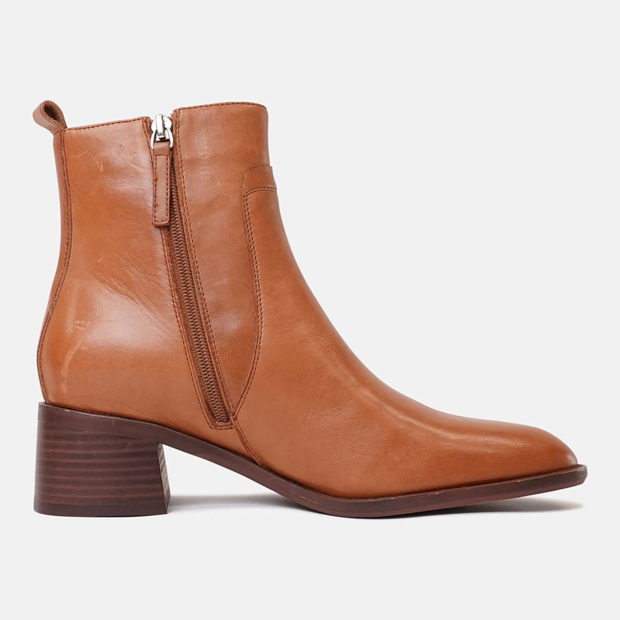 Wyona Brandy Leather Ankle Boots