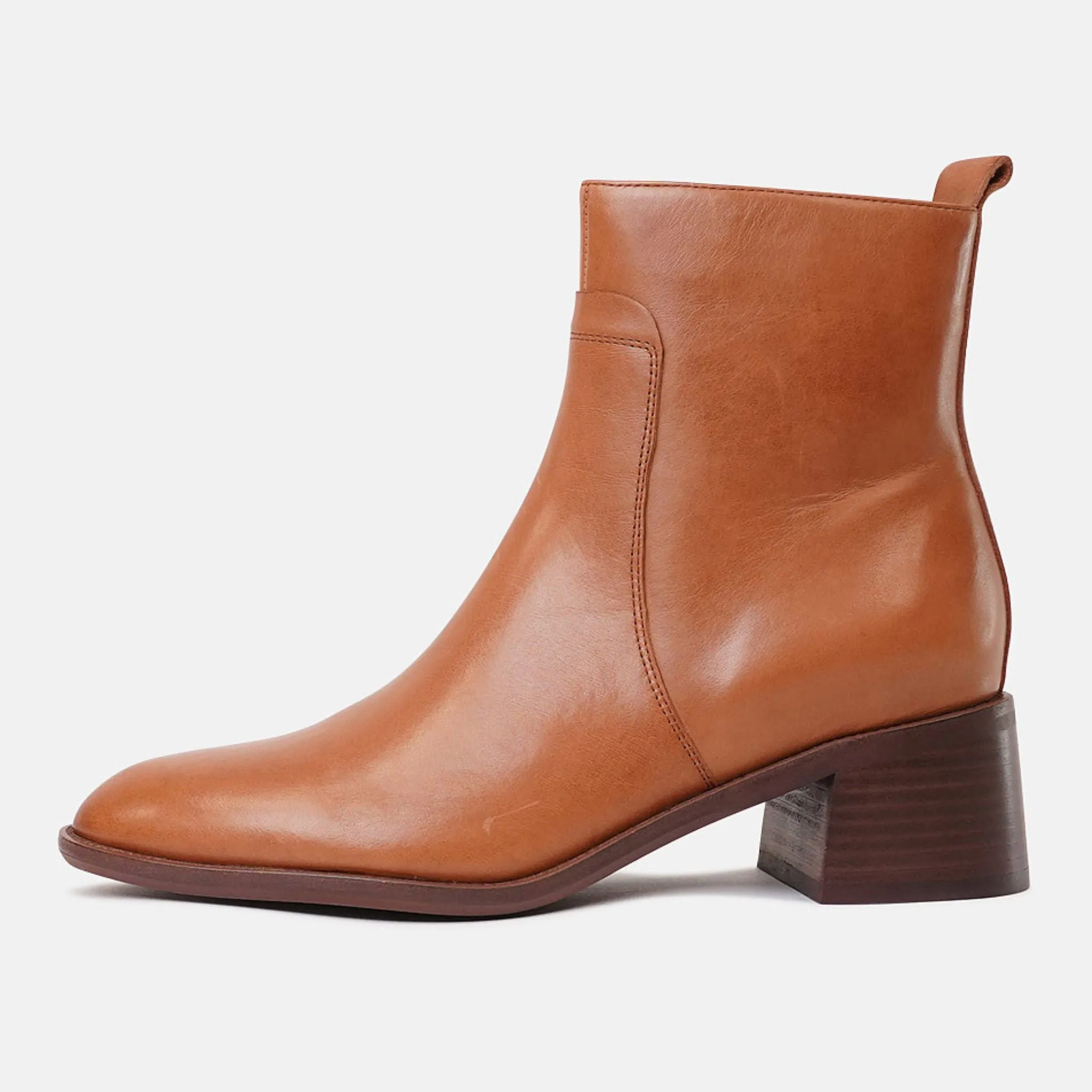 Wyona Brandy Leather Ankle Boots