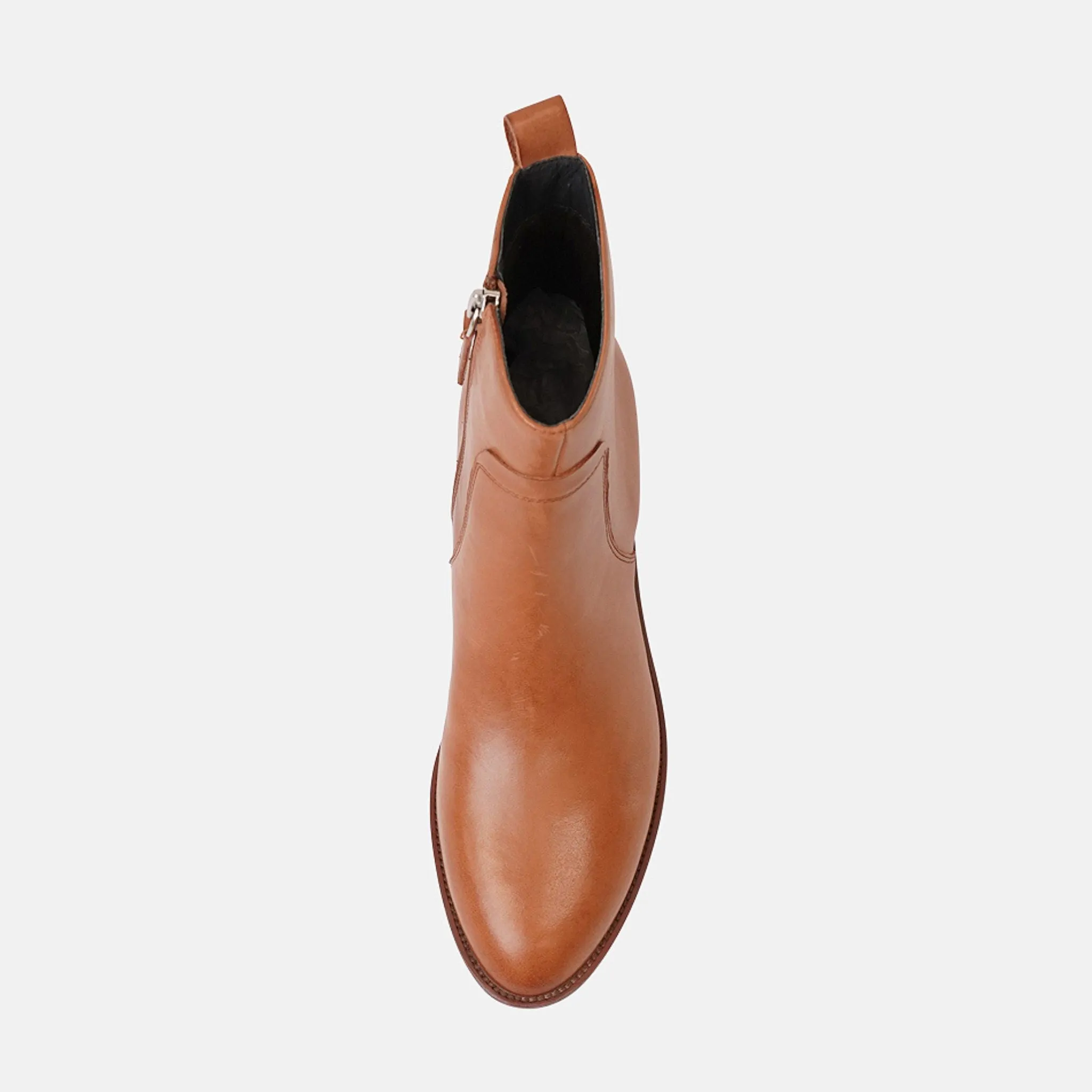 Wyona Brandy Leather Ankle Boots