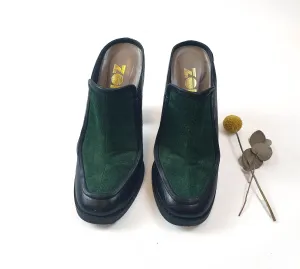 Zomp black and green high heeled shoes size 37.5