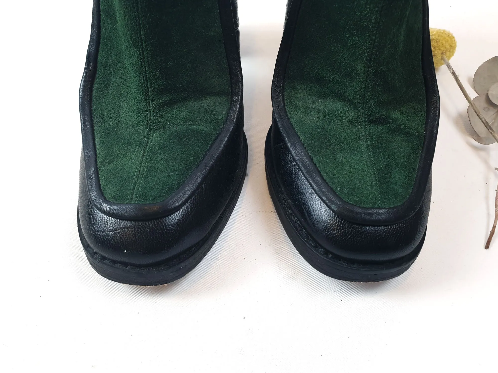 Zomp black and green high heeled shoes size 37.5