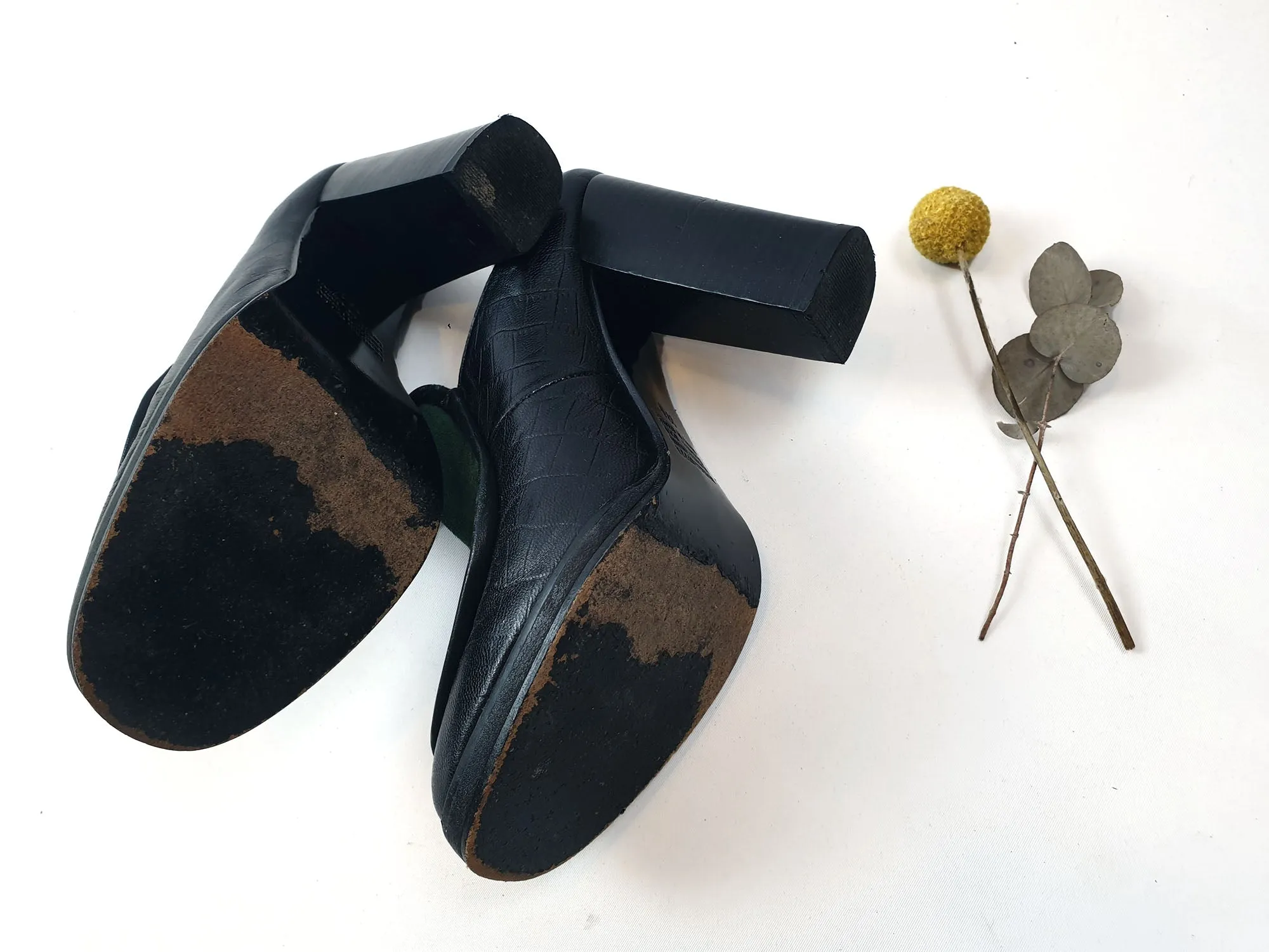Zomp black and green high heeled shoes size 37.5